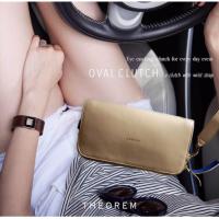 ราคา Oval Clutch กระเป๋าถือหนังแท้ สีเบจ น้ำเงิน THEOREM (129192709)