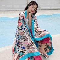 ราคา Large Size Travel Beach Towels Vintage Ethnic Style Scarf Women Sun Shade Retro Silk Cotton Tapestry Pashmina Yoga 190X140cm (15123985366)