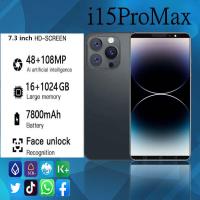 ราคา Mobile phone i15Pro max5G smartphone durable battery Face unlock Smooth operation can insert 2 SIM cards GPS navigation system phone (21099234708)