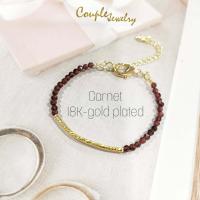 ราคา ข้อมือแฟชั่นหินแท้โกเมน สายโซ่ปรับระดับวัสดุชุบทอง 18k (18455800124)