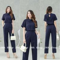 ราคา เซ็ท 2 ชิ้นผ้าซาร่า เสื้อแขนสั้นติดกระดุมหลัง 1 เม็ด กางเกงขายาวเอวสม็อคหลังมีกระเป๋าข้าง (19726298156)