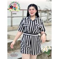 ราคา ฮ679 ร้านนี้ส่งไว เซ็ตลายริ้วขาสั้น ชุดสาวอวบอ้วน ชุดสาวอวบน่ารักๆ ชุดสาวอวบสวยๆ เสื้อผ้าสาวอวบ เสื้อผ้าสาวอวบอ้วน ชุดสาวอวบสวยๆ แฟชั่นสาวอวบ (14248922416)