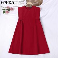 ราคา 3 Days Delivery VONDA Plus ชุดเดรสเสื้อเชิ้ตแฟชั่นสำหรับผู้หญิงชุดเดรสสั้นสำหรับงานปาร์ตี้คลับหรูหราสไตล์เกาหลี สาเหตุเกาหลี 2 (13506466984)