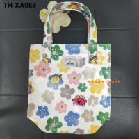 ราคา cath kidston handbag mini small square bag floral waterproof box lunch bag canvas printing hand bag small bag (19633469942)