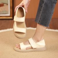 ราคา caiti022 รองเท้าสวมใส่สำหรับผู้หญิงในช่วงฤดูร้อน สไตล์วินเทจ มีพื้นที่รองรับครรภ์ สำหรับใช้ในทริปชายหาด (19421698830)