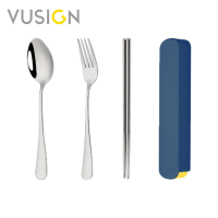 ราคา Vusign ช้อนส้อม ตะเกียบ ชุดช้อนส้อมพกพา ชุดช้อนตะเกียบ พร้อมกล่องเก็บ แสตนเลสหนา ใช้ทานอาหาร ของขวัญ ของชำร่วย สไตล์มินิมอล สีสดใส ทนทาน Cutlery set (21257019004)