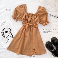 ราคา เดรสผ่าหน้าแขนตุ๊กตา จั้มเอวกระดุมขาวผ้าคอตตอนลินิน น่ารักมากๆ (17377093156)