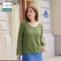 ราคา LX0450 เสื้อแขนยาว สาวอวบ เสื้อแขนยาว คอวี แต่งลายฉลุทั้งตัว เนื้อผ้านิ่ม สวมใส่สบาย เสื้อผ้าพลัสไซส์ เสื้อผ้าสาวอวบ คุณภาพพรีเมี่ยม เสื้อ แขน ยาว คน อ้วน เสื้อ เชิ้ต แขน ยาว ผู้หญิง อวบ (20566520266)