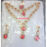 ราคา สร้อยชุดงานแขกอินเดีย ระย้า2ชั้น มีหน้าผาก และต่างหูในเซ็ต (7532195086)