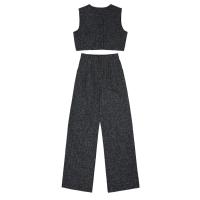 ราคา ชมพู เทา ดำ SLYQ FONDUE TWEED SLEEVELESS TOP PANTS SET ชุดเซ็ทผ้าทวีดเสื้อแขนกุดกับกางเกงขายาว (21139509720)