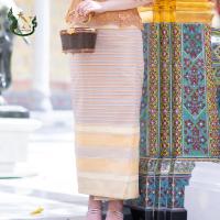 ราคา เสื้อลูกไม้ เกรดพรีเมี่ยม ชุดออกงาน ชุดไปวัด ชุดทำบุญ ผ้าถุง ผ้าไหมทอเครื่อง มัดหมี่ 3 ตะกอ ทองน้ำผึ้ง (21062663455)