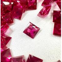 ราคา SQ 6X6 พลอยทับทิมอัด พลอยสังเคราะห์ Ruby Corundum Synthetic ความแข็งเหมือนพลอยแท้ Hardness like natural ruby เม็ดละ 20 (18966184041)