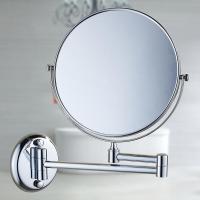 ราคา Brushed Gold LED Bathroom Mirror Marrent Quality Brass Wall Mounted Magnifying Women Makeup Mirror Double Fauce Bathroom Mirrors (12929794923)