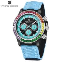 ราคา PAGANI DESIGN ใหม่ Rainbow Bezel Automatic Mechanical Men นาฬิกาหรูหราทองสแตนเลสกันน้ำหนังไนลอนนาฬิกาสำหรับชาย PD 1732 (15799133219)