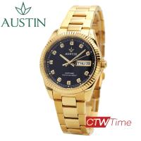 ราคา AUSTIN นาฬิกาข้อมือผู้ชาย สายสแตนเลส รุ่น AM1659G สีทอง กระจก Sapphire กันรอยขีดข่วน (14758661996)