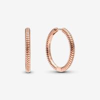 ราคา 925 Sterling Silver Moments Charm Hoop Earrings Rose Gold Circle Earring DIY Jewelry For Women (21013094434)
