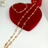 ราคา เซ็ตสร้อยคอ ข้อมือคริสตัลสีชมพู (11976819715)