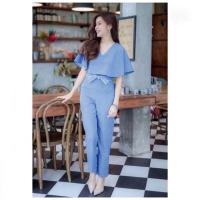 ราคา TW2686 จั้มปีกค้างคาวขายาว เชือกผูกโบว์ (751474001)