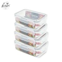ราคา กล่องใส่อาหาร กล่องเก็บอาหาร กล่องถนอมอาหาร plastic food box กล่องพลาสติกใส่อาหาร กล่องพลาสติก กล่องใส่อาหารเวฟได้ เซ็ต4ชิ้น Nitari (21198684139)