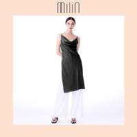 ราคา MILIN Cowl neck camisole top เสื้อสายเดี่ยว คอถ่วง ตัวยาว ผ่าข้าง Tactile Top (4337912989)