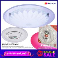 ราคา D2H คมไฟติดเพดาน แก้วลายน้ำขอบกระจก เลือกโคมปล่าว โคมพร้อมหลอด LED 12W 16W 18W 24Wรุ่น WL Q705 32W (7685771342)