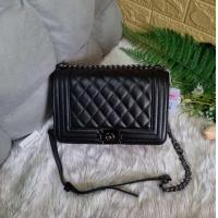 ราคา กระเป๋าBoy 10 นิ้ว กระเป๋าสวยราคาถูก กระเป๋าสะพายผญ กระเป๋า แบรนด์แท้ กระเป๋าสะพายสายโซ่ กระเป๋าหนังPU กระเป๋าสะพายสไตล์ชาแนลบอยB10 (9421466325)