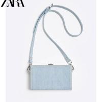 ราคา ZARAˉ บ้านสไตล์ใหม่กระเป๋าผู้ชายผ้ายีนส์สีน้ำเงินกระเป๋าสะพายข้างแข็งทันสมัยกระเป๋าเล็กกระเป๋าแบบซองผู้ชายอินเทรนด์ใหม่ดั้งเดิม (21038929099)