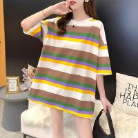 ราคา QJshop เสื้อเกาหลี โอเวอร์ไซส์ สายรุ้งสดใส ใครใส่ก็เลิศ ราคาสบายกระเป๋าสุดๆ ลุคชิลๆสบายๆ ของมันต้องมี ผ้าฝ้ายแท้ (13955920683)