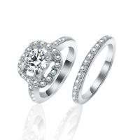 ราคา แหวนเจ้าสาวแหวนคู่เพทายฝังทรงสี่เหลี่ยม2ชิ้น เซ็ตแหวนไพลินสีขาวธรรมชาติ (19991488756)