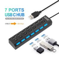 ราคา USB HUB 3 0 2 0 Hub 4 Port 7Port ตัวเพิ่มช่อง สายยาว 50cm ต่อเมาส์ คีบอร์ด card reader A30 (6585230293)