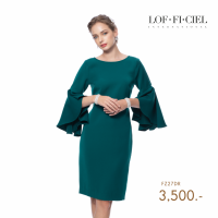 ราคา ชุดเดรส LOFFICIEL Dress Gorgeous Dress ชุดเดรสทำงานสี Emerald ทรงสอบเข้ารูป แขนระบาย FZ27DR (18162607490)
