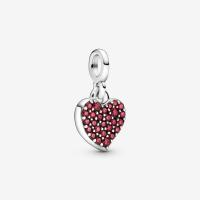 ราคา Pandora 925 sterling silver Inlaid red shiny zirconia ME Love Ring Set women fashion DIY jewelry valentines day gift for girlfriend (14001655232)