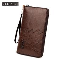 ราคา JEEP SPIRIT แฟชั่นธุรกิจกระเป๋าเงินแบบหนีบกระเป๋าคลัทช์มีซิปของผู้ชายความจุมาก (19721146149)