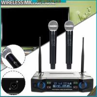 ราคา Professional 2 Channel UHF Wireless Dual Microphone Mic System Cordless Handheld (20447058853)