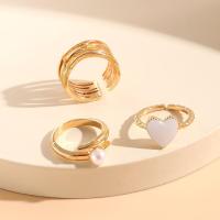 ราคา ถ้าฉันชุดห่วงทองหรูหรา3ชิ้น เซ็ตสำหรับผู้หญิงแหวนมุกโลหะหัวใจเครื่องประดับ (20430114853)