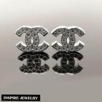 ราคา Inspire Jewelry ต่างหูCN ฝังเพชรCZ งานจิวเวลลี่ ตัวเรือนทองแท้ 24K สวยหรู ขนาด 1 x 1 CM พร้อมกล่องทอง (793832324)
