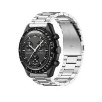 ราคา สายสแตนเลสแข็ง 20 มม สำหรับ Omega X Swatch Joint MoonSwatch Constellation Moon Band โลหะหัวเข็มขัดพับนาฬิกาสร้อยข้อมือ (19630721578)