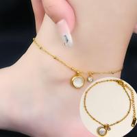 ราคา OYJR สร้อยข้อเท้า ผญ ลายโซ่สีทอง ข้อเท้าเรียบๆสแตนเลสชุบทอง 18k ไม่ลอกดำ (21209691809)