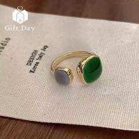 ราคา น้ำมันหยดมรกตบุคลิกภาพ17ไมล์สำหรับผู้หญิง ผู้ชายแหวนแบบปรับขนาดได้น้ำมันหยดคริสตัลทองแหวนสี่เหลี่ยมเครื่องประดับ (19884805670)