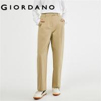ราคา GIORDANO Women Pants High Waist Solid Color Basic Pants Quality Zip 100 Cotton Pleated Fashion Casual Loose Pants 18423904 (20426421363)