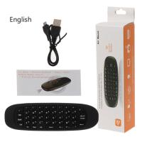 ราคา รัสเซีย C120ภาษาอังกฤษสเปนภาษาอาหรับ Fly Air Mouse 2 4G แป้นพิมพ์ไร้สายขนาดเล็ก (20335061311)