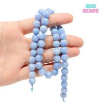ราคา หินอความารีน แต่งสี ขนาด 8 มิล เส้นยาว แถมฟรี ลวดตัวนำ ไหมร้อยหิน อัญมณีนำโชคของชาวเรือ Aquamarine (7614906483)