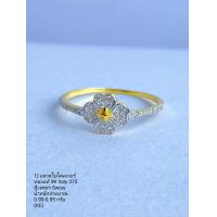 ราคา แหวนใบโคลเวอร์ ทองแท้ 9K Italy 375 ฝังเพชร Swiss KE (18284351853)