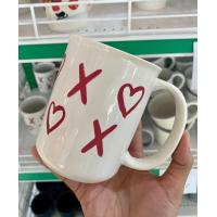 ราคา แก้วกาแฟ เซรามิค ขาวลายหัวใจแดง เข้าไมโครเวฟได้ (20543934614)