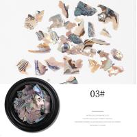 ราคา เปลือกหอยแต่งเล็บ เปลือกหอย ตกแต่งเล็บ เปลือกหอยแต่งเล็บ 3 สี แบบบาง ติดง่าย (5167540810)