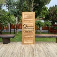 ราคา ประตูโมเดิร์นเรียบไม้สัก จัดส่งฟรี รหัส D15 (10988886962)