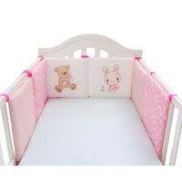 ราคา Cotton Childrens Bedding Baby Bed Bumper 6PcsSet Pink Bear And Rabbit Kids Safe Fence Children Windproof Mat Home Decoration (14060269742)
