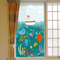 ราคา 60x116cm สติ๊กเกอร์ฝ้าติดกระจกการ์ตูน Ocean World สติ๊กเกอร์ลอกออกได้ ฟิล์มตกแต่ง ประตูบานเลื่อน หน้าต่าง ใสและขุ่น วัสดุคุณภาพสูง (19100784604)