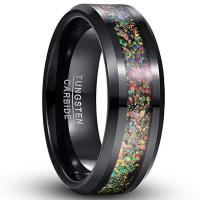 ราคา BONLAVIE Opal Inlay Tungsten Ring Black Wedding Band Engagement Ring for Men Women Comfort Fit Size 5 12 (19989006958)