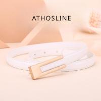 ราคา Athosline ชุดเดรสเข็มขัดใส่สบายหนังแท้สำหรับผู้หญิงเครื่องประดับแฟชั่นของขวัญพร้อมกล่องของขวัญเข็มขัดสานสไตล์เกาหลี1 5ซม (21054991374)